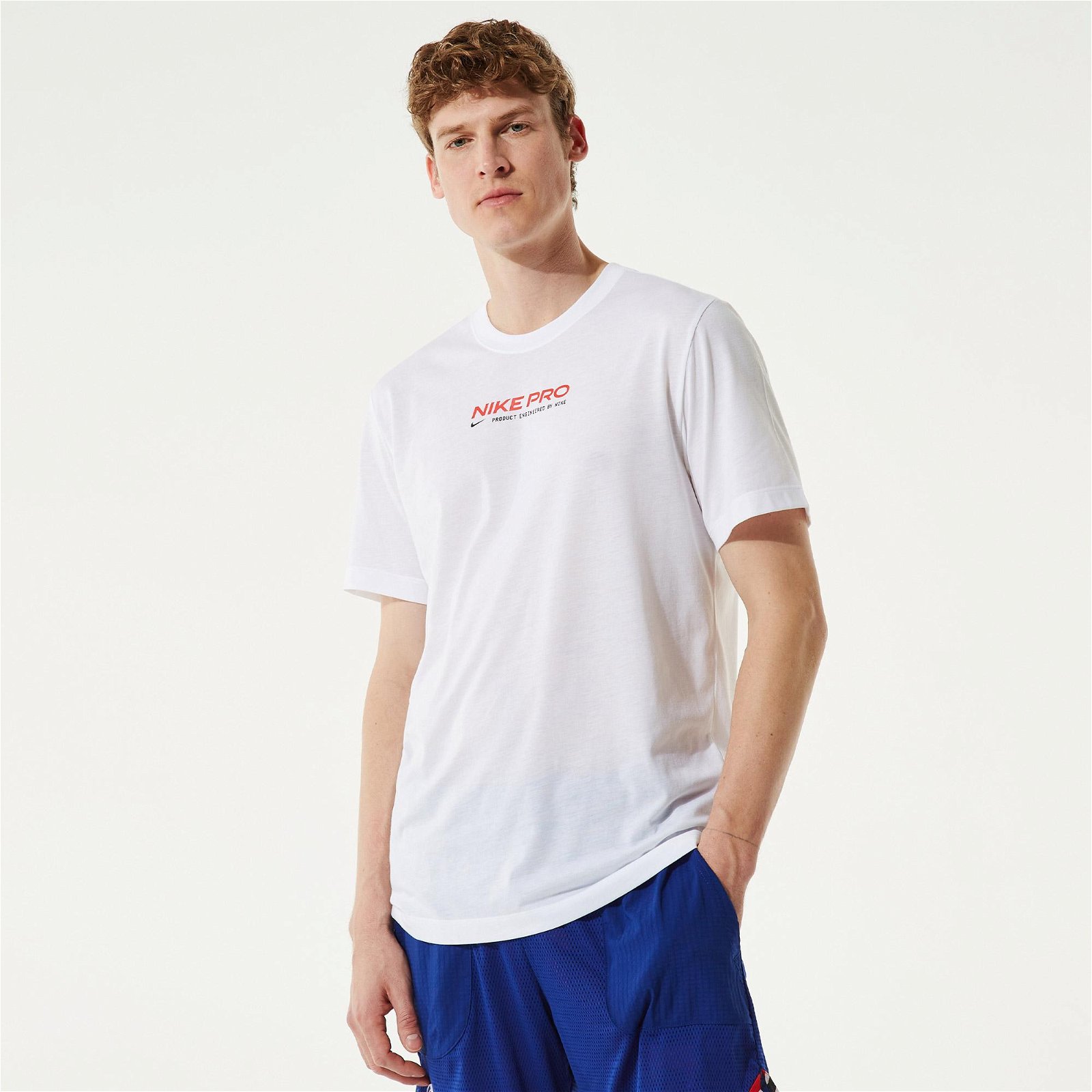 Nike Dri-FIT Pro Erkek Beyaz T-Shirt