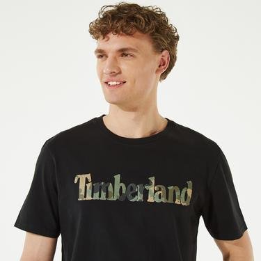  Timberland Lin Logo Camo Erkek Siyah T-Shirt