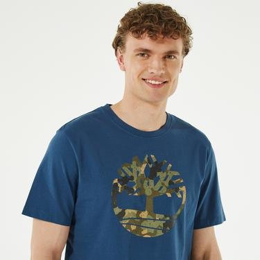  Timberland Tree Camo Denim Erkek Mavi T-Shirt