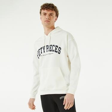  Fifty Pieces Erkek Ekru College Hoodie Sweatshirt