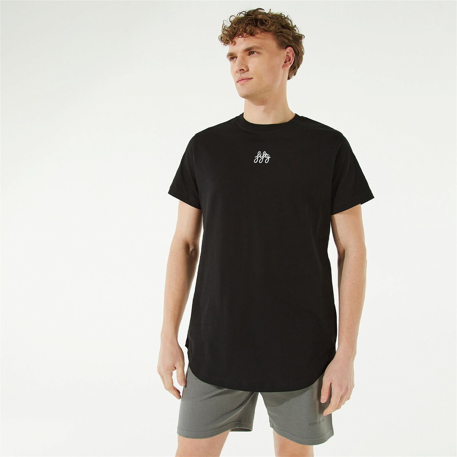 Fifty Pieces Simetrik Erkek Siyah T-Shirt