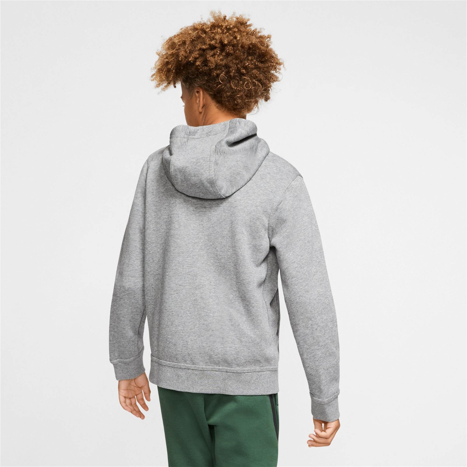 Nike Big Kids Sportswear Fz Club Çocuk Gri Kapüşonlu Sweatshirt