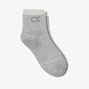  Calvin Klein So 1 Çift Big Crystal Logo Kadın Gri Çorap