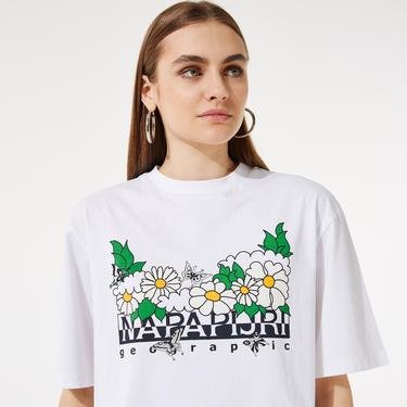  Napapijri S-Veny Kadın Beyaz Crop T-Shirt