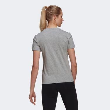  adidas Loungewear Essentials Slim 3-Stripes Kadın Gri T-Shirt