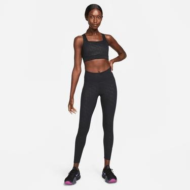  Nike One Dri-Fit Icon Clash Printed Mid-Rise 7/8 Kadın Siyah Tayt