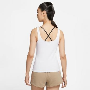  Nike Sportswear Essential Cami Tank Kadın Beyaz Kolsuz T-Shirt