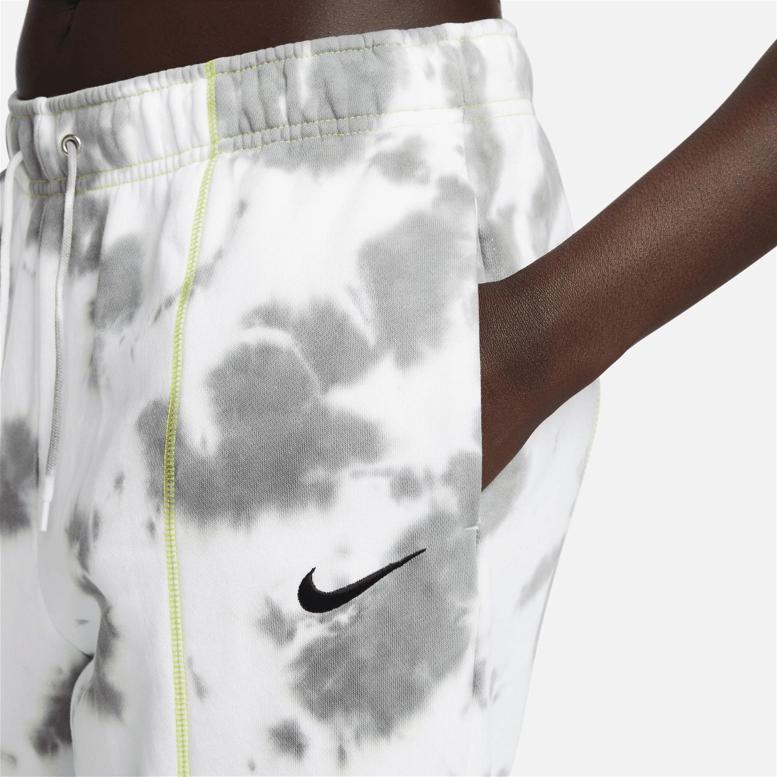 Nike Sportswear Tie Dye Fleece Mid Rise Print Kadın Gri Eşofman Altı