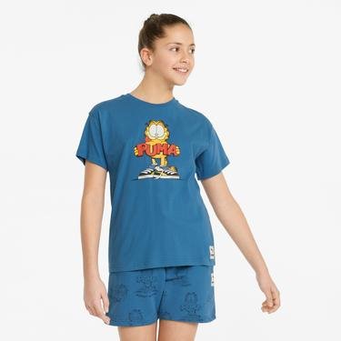  Puma x Garfield Çocuk Mavi T-Shirt