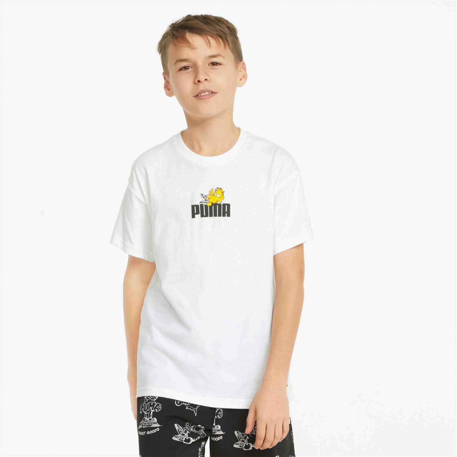 Puma x Garfield Çocuk Beyaz T-Shirt