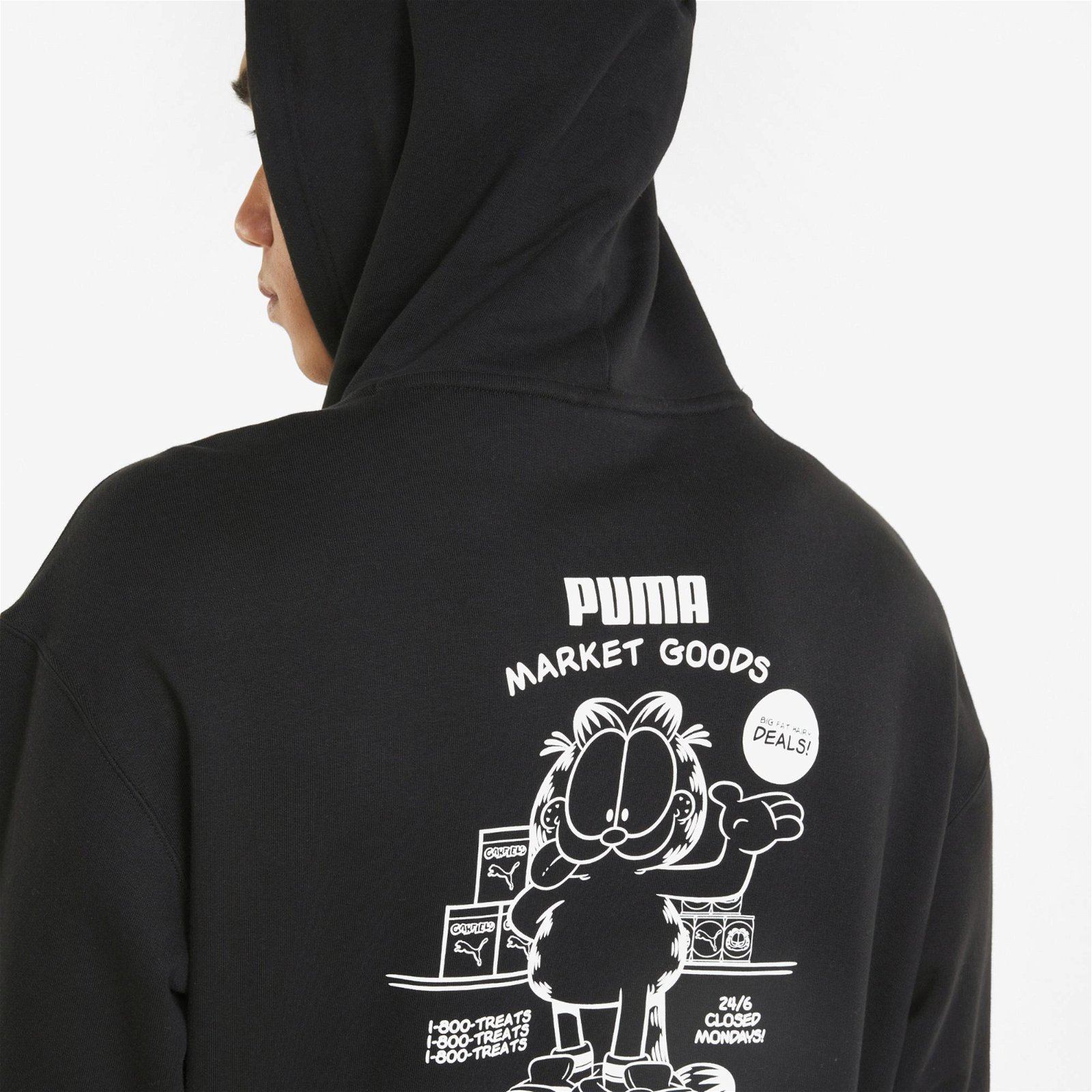 Puma x Garfield Erkek Siyah Kapüşonlu Sweatshirt