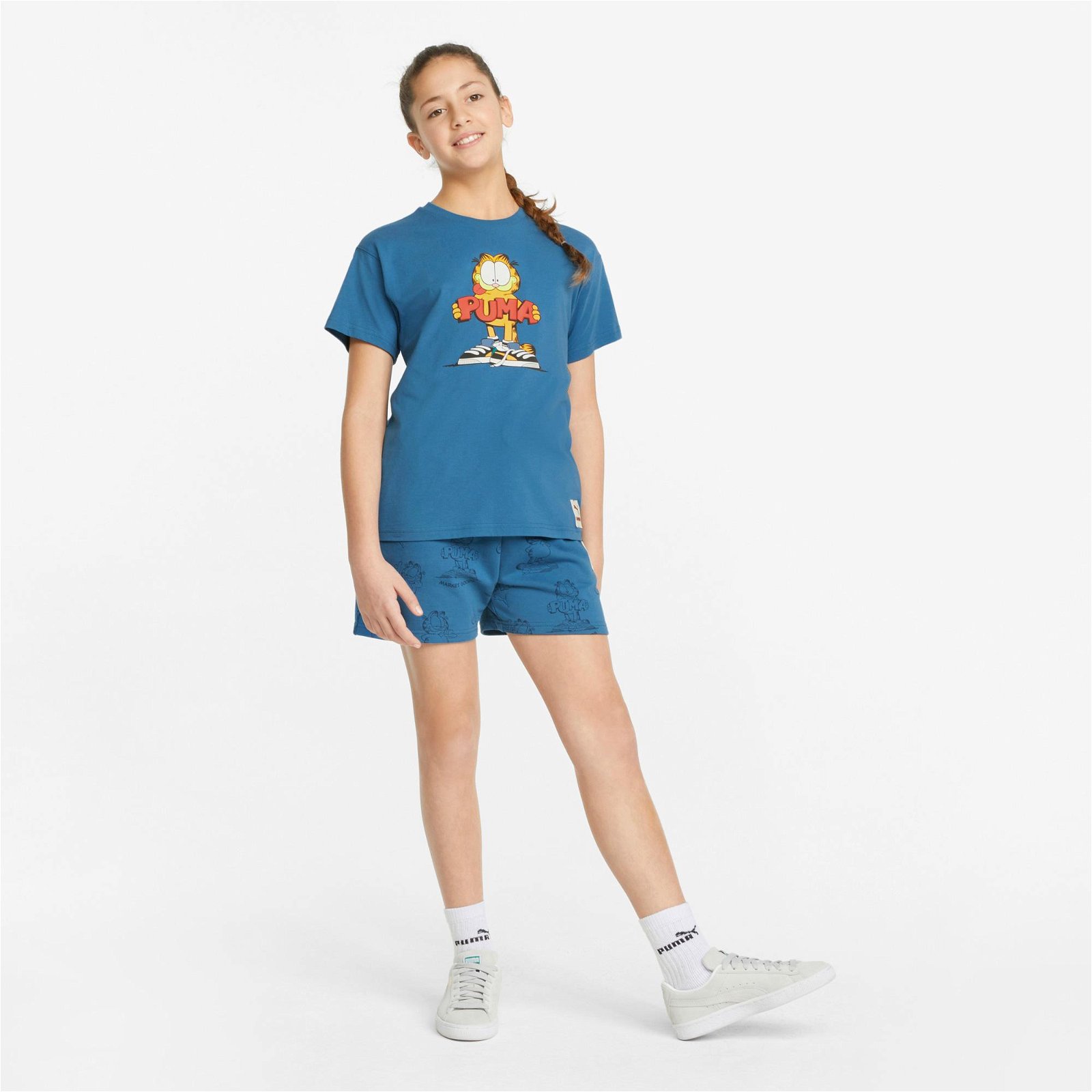 Puma x Garfield Çocuk Mavi T-Shirt