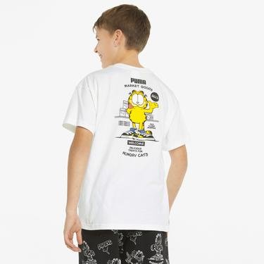  Puma x Garfield Çocuk Beyaz T-Shirt