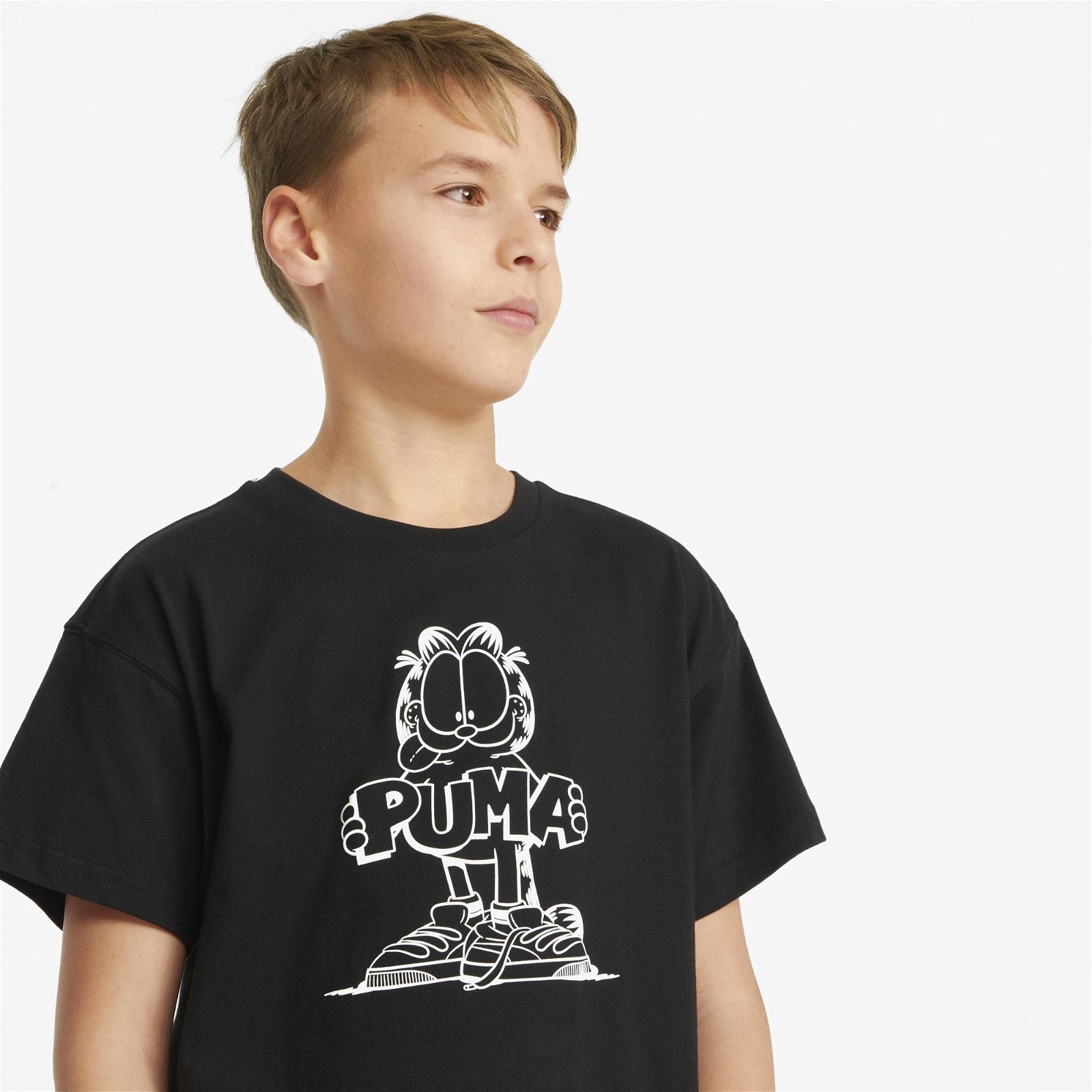 Puma x Garfield Çocuk Siyah T-Shirt