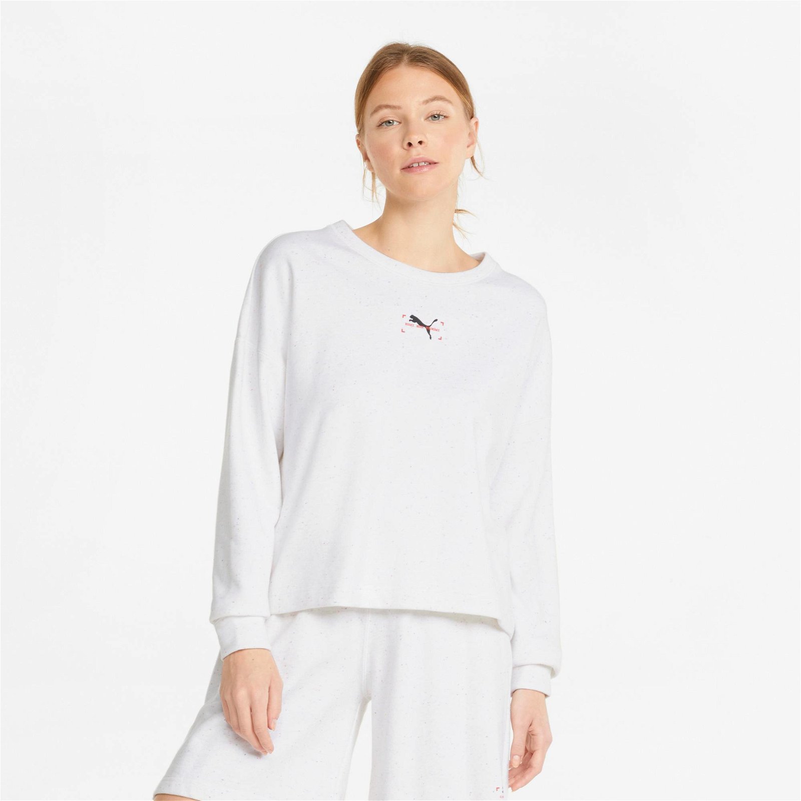 Puma RE:Collection Kadın Beyaz Sweatshirt