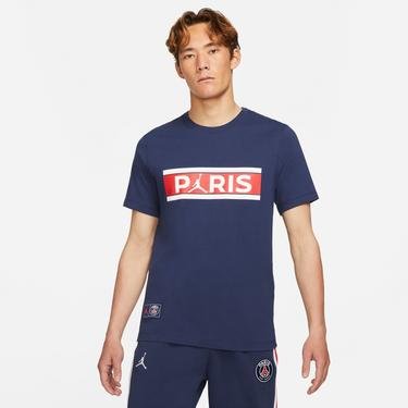  Jordan Paris Saint-Germain Wordmark Erkek Mavi T-Shirt
