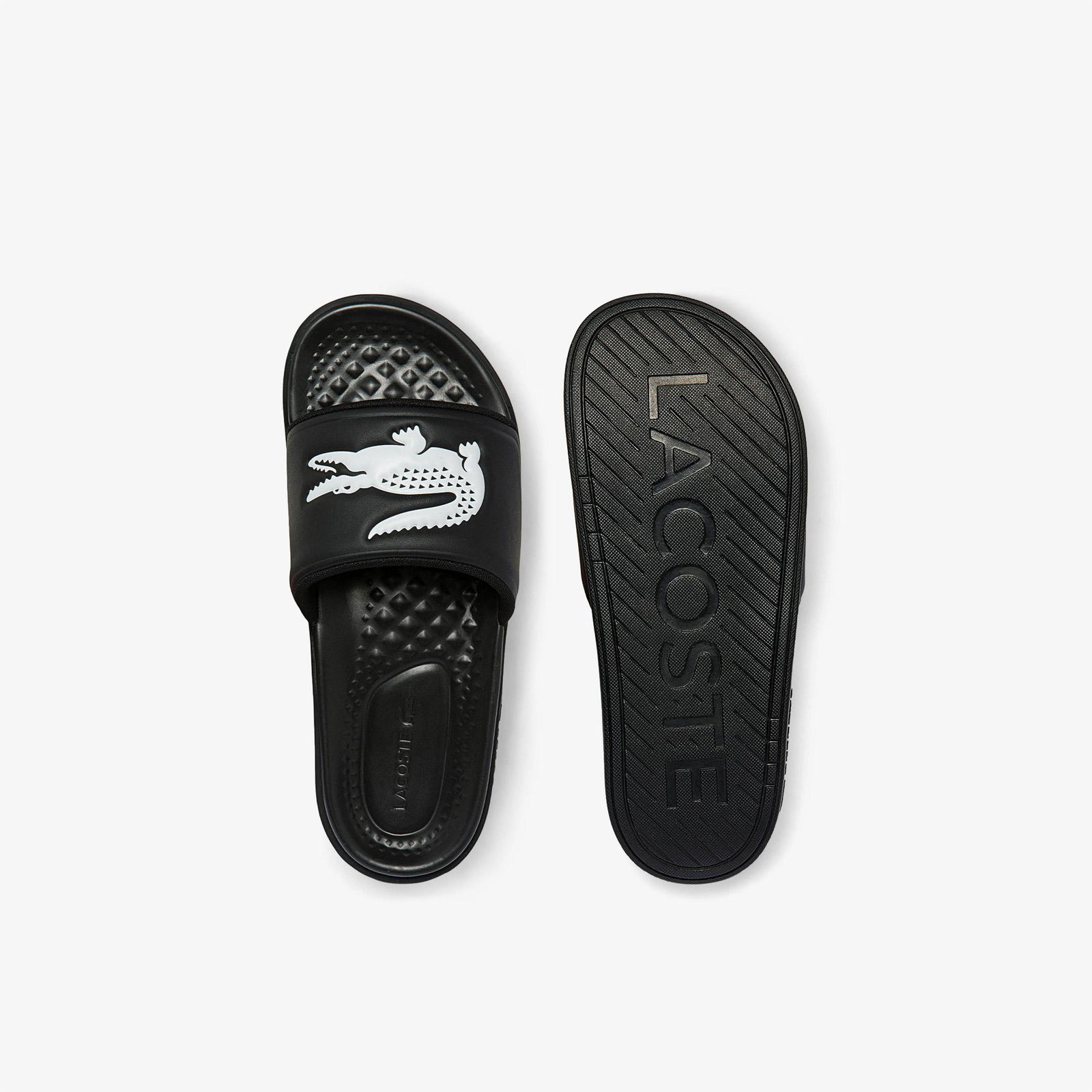Lacoste Erkek Croco Baskılı Siyah Terlik