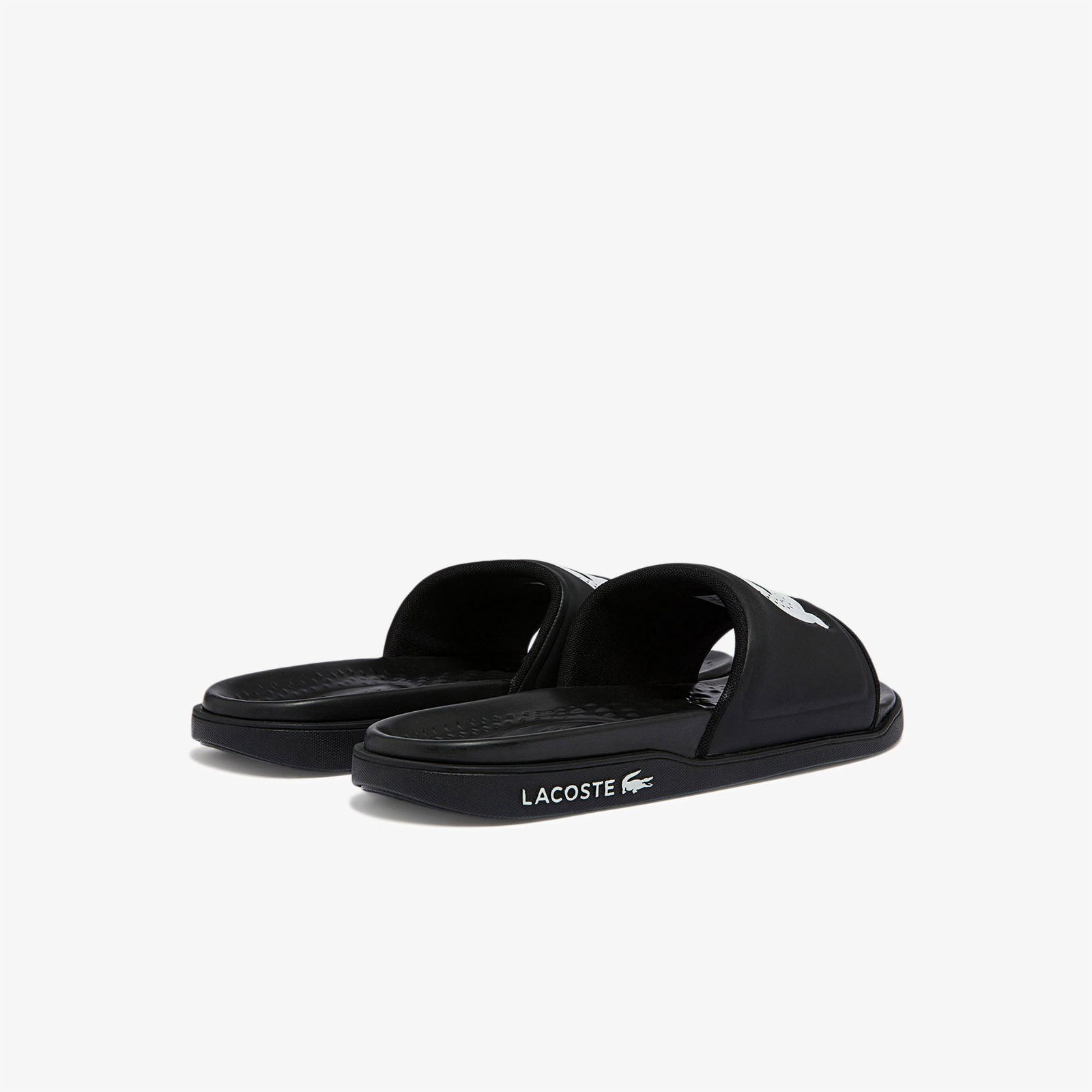 Lacoste Erkek Croco Baskılı Siyah Terlik