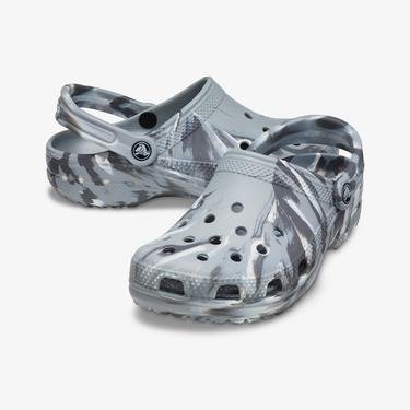  Crocs Classic Marbled Clog Kadın Gri Terlik