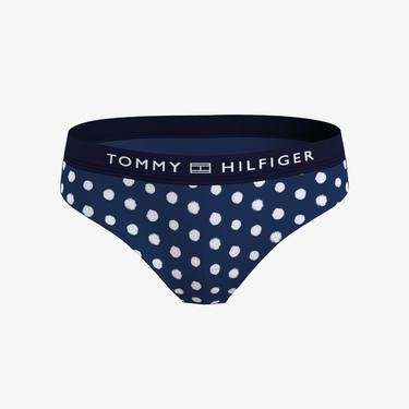  Tommy Hilfiger Classic Puantiyeli Kadın Mavi Bikini Altı