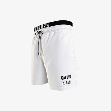  Calvin Klein Medium Double Waistband Çocuk Beyaz Mayo Şort