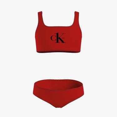  Calvin Klein Bralette Çocuk Kırmızı Bikini Takımı
