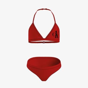  Calvin Klein Triangle Çocuk Kırmızı Bikini Takımı