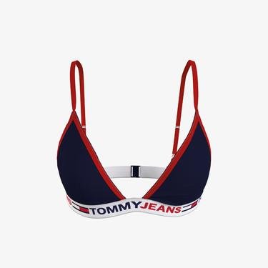  Tommy Jeans Triangle Fixed Rp Kadın Mavi Bikini Üstü
