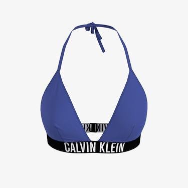  Calvin Klein Triangle-Rp Kadın Mavi Bikini Üstü