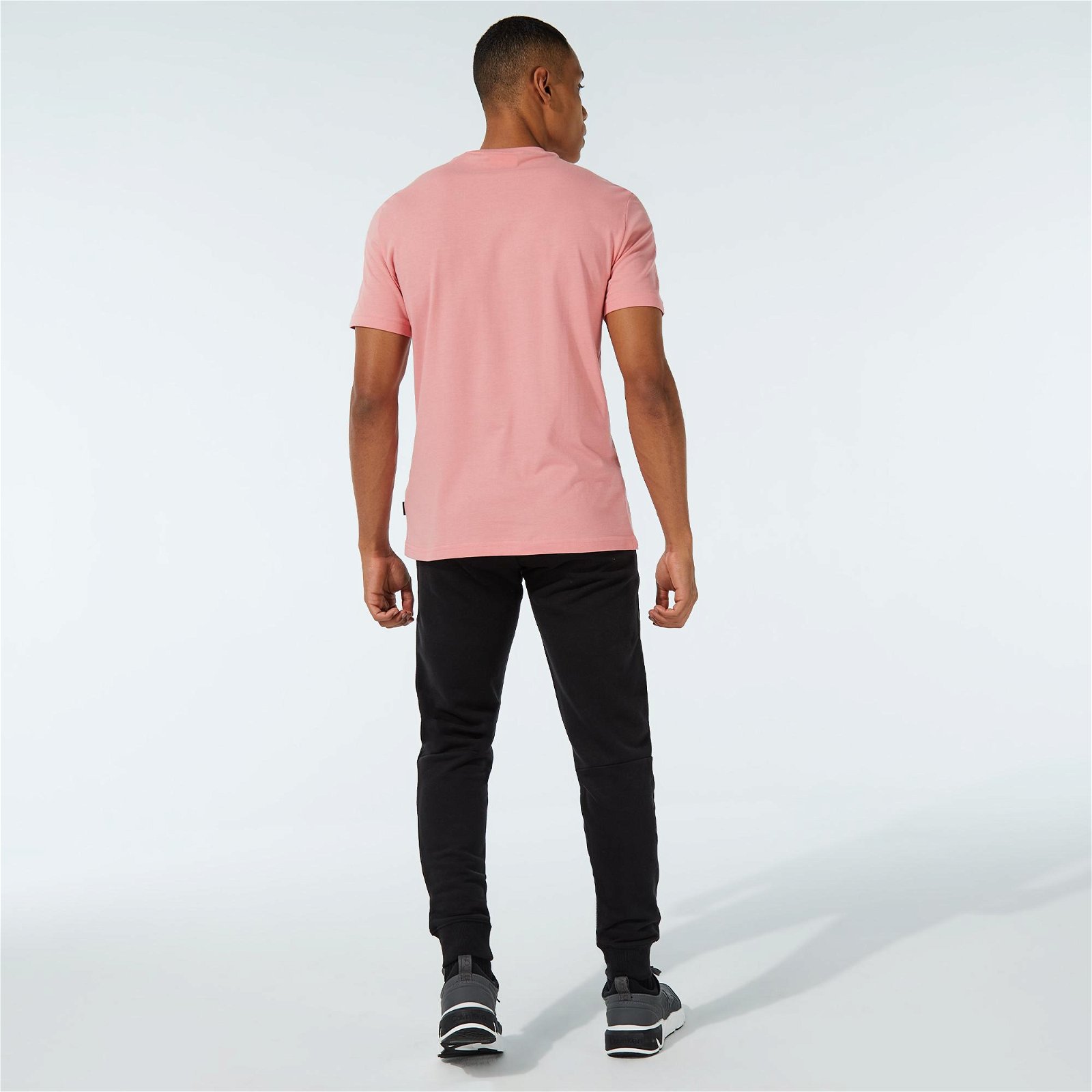 Calvin Klein Raised Striped Logo Erkek Pembe T-Shirt