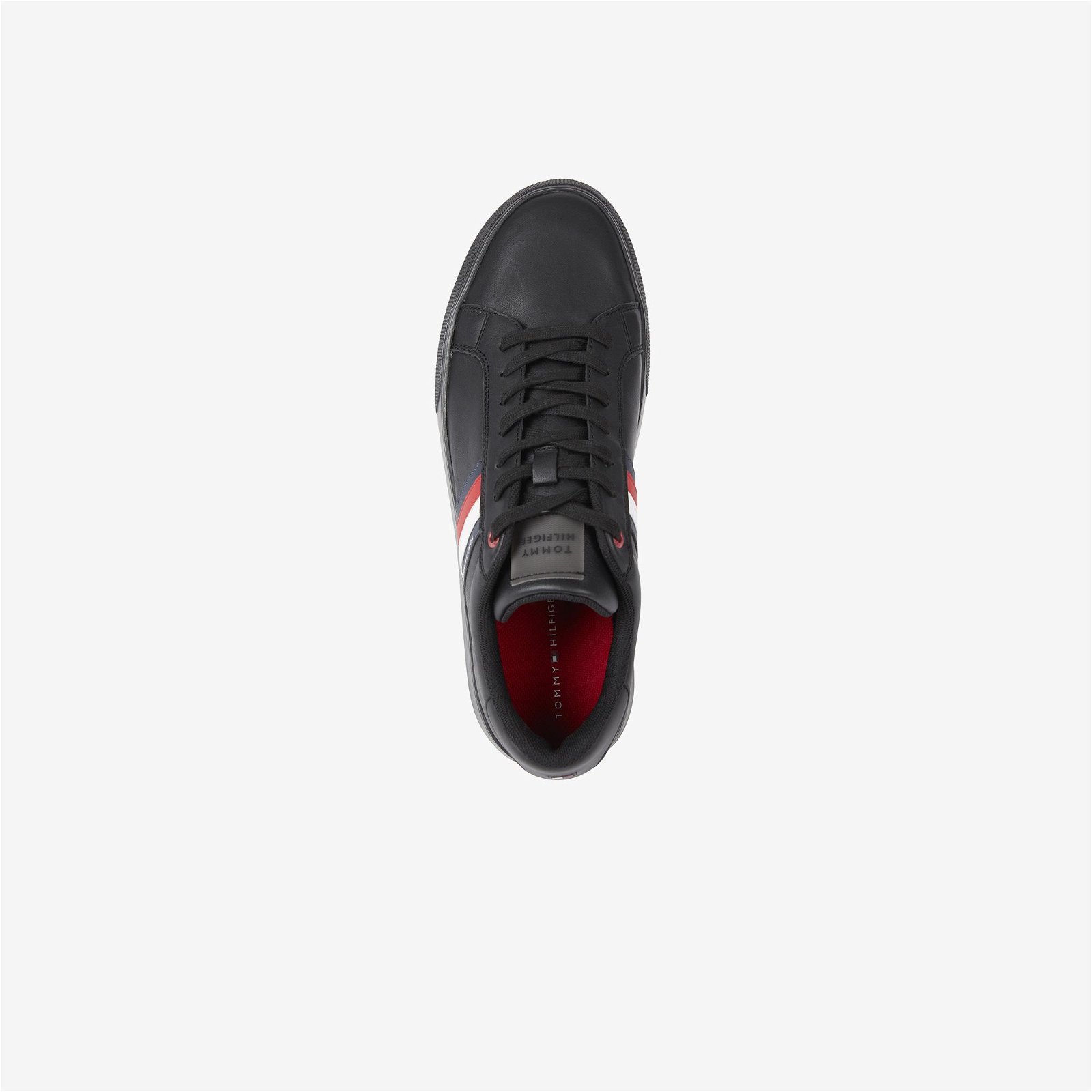 Tommy Hilfiger Essential Leather Cupsole Erkek Siyah Sneaker