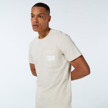  Calvin Klein Monogram Box Pocket Erkek Bej T-Shirt