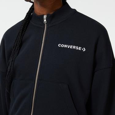  Converse Icon Play Full Zip Kadın Siyah Eşofman Üstü
