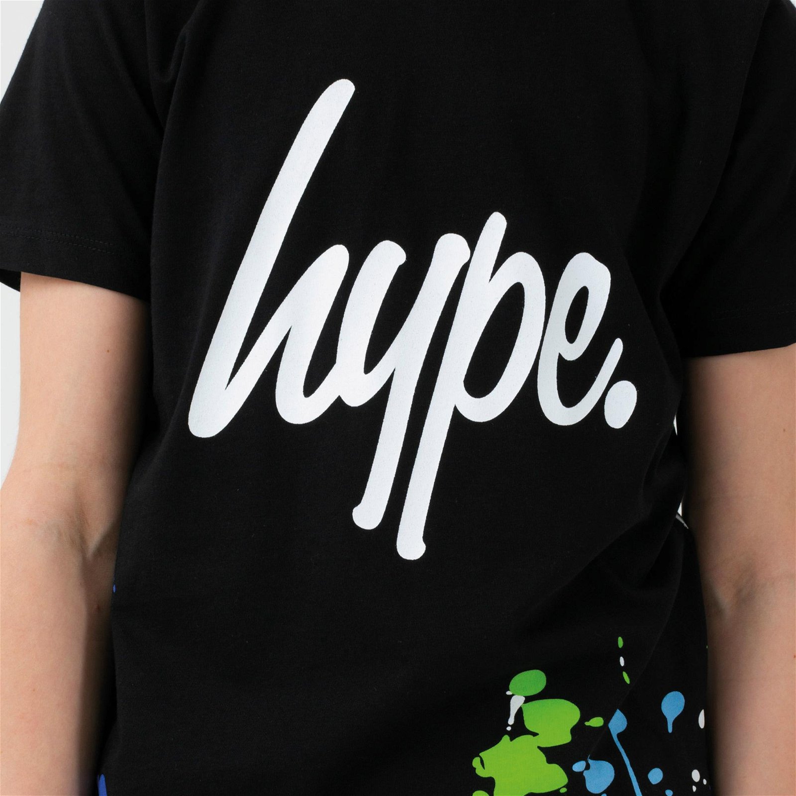 HYPE Paint Script Çocuk Siyah T-Shirt