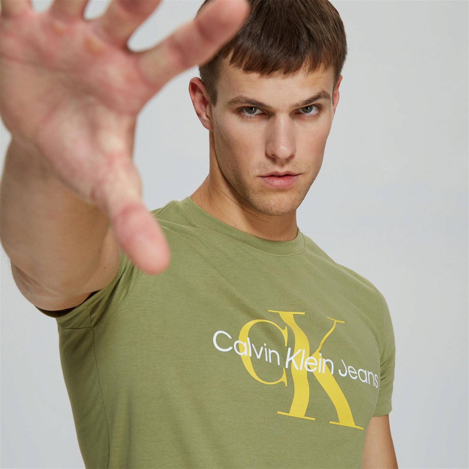 Calvin Klein Jeans Seasonal Monogram Erkek Yeşil T-Shirt