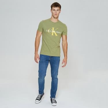  Calvin Klein Jeans Seasonal Monogram Erkek Yeşil T-Shirt