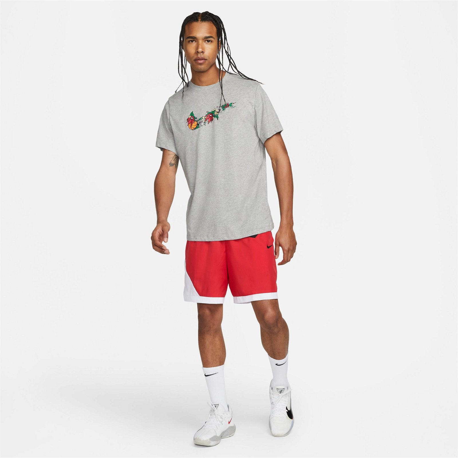 Nike Fran Swoosh Erkek Gri T-Shirt