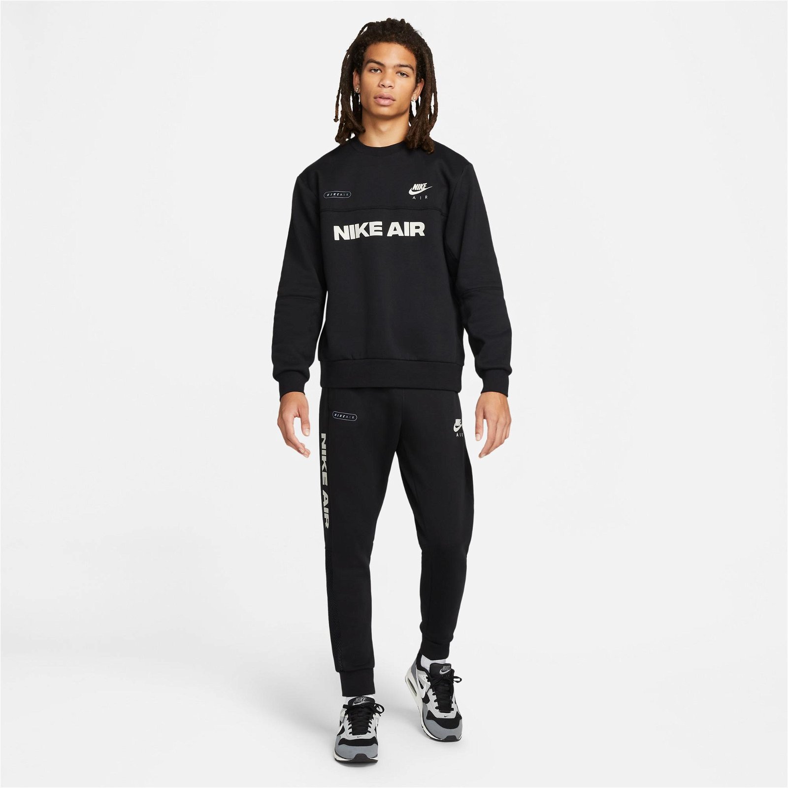 Nike Sportswear Air Crew Erkek Siyah Sweatshirt
