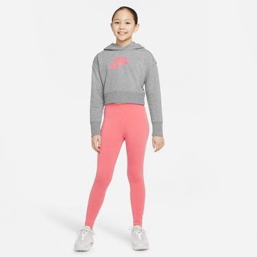  Nike Sportswear Club Fit Çocuk Gri Crop Hoodie Sweatshirt