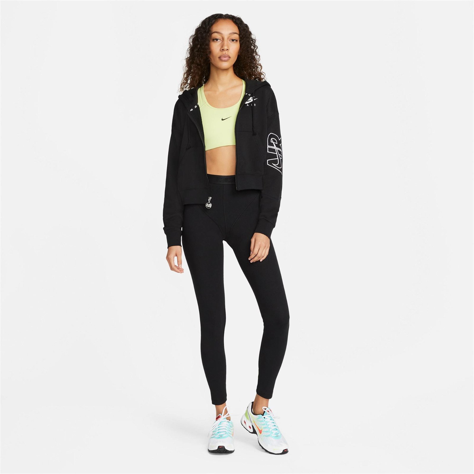 Nike Sportswear Air Fleece Top Fz Kadın Siyah Eşofman üstü