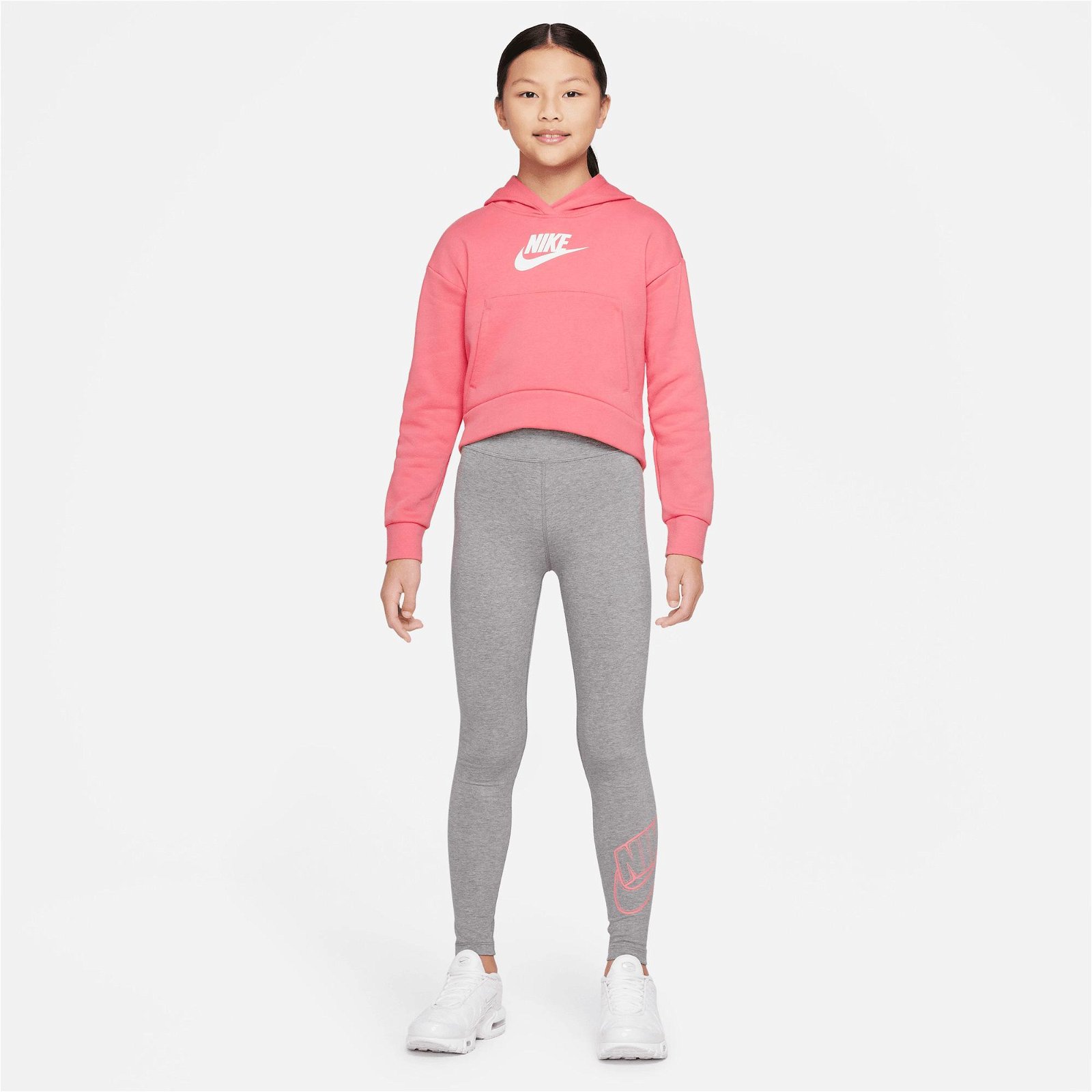 Nike Sportswear Essential Lgng Futura Mid Rise Çocuk Gri Tayt
