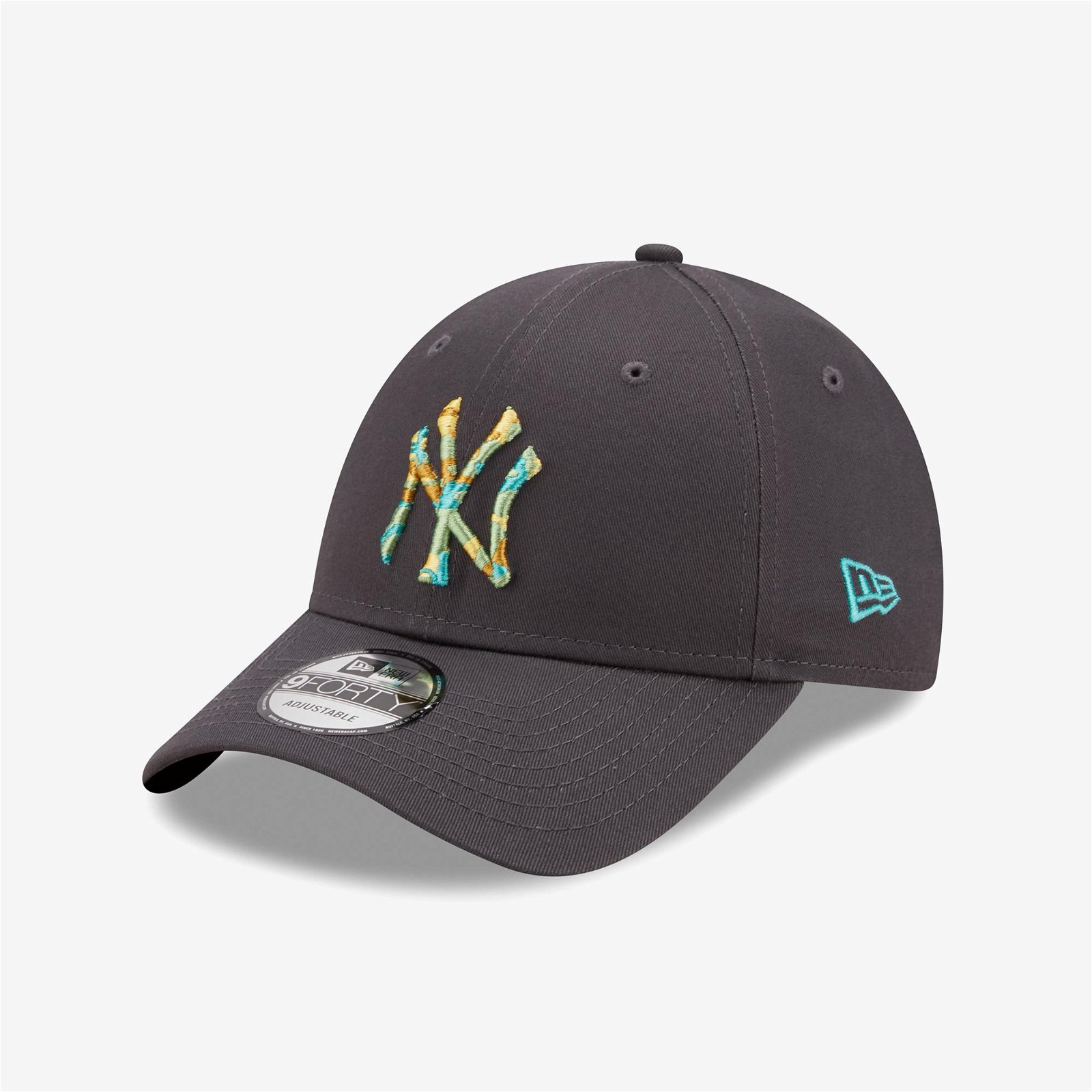 New Era New York Yankees Logo Dolgulu 9Forty Unisex Gri Şapka