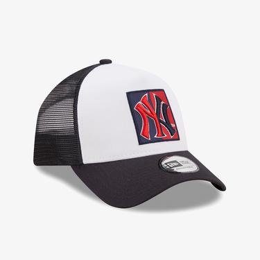  New Era New York Yankees Team Patch A-Frame Trucker Unisex Beyaz Şapka