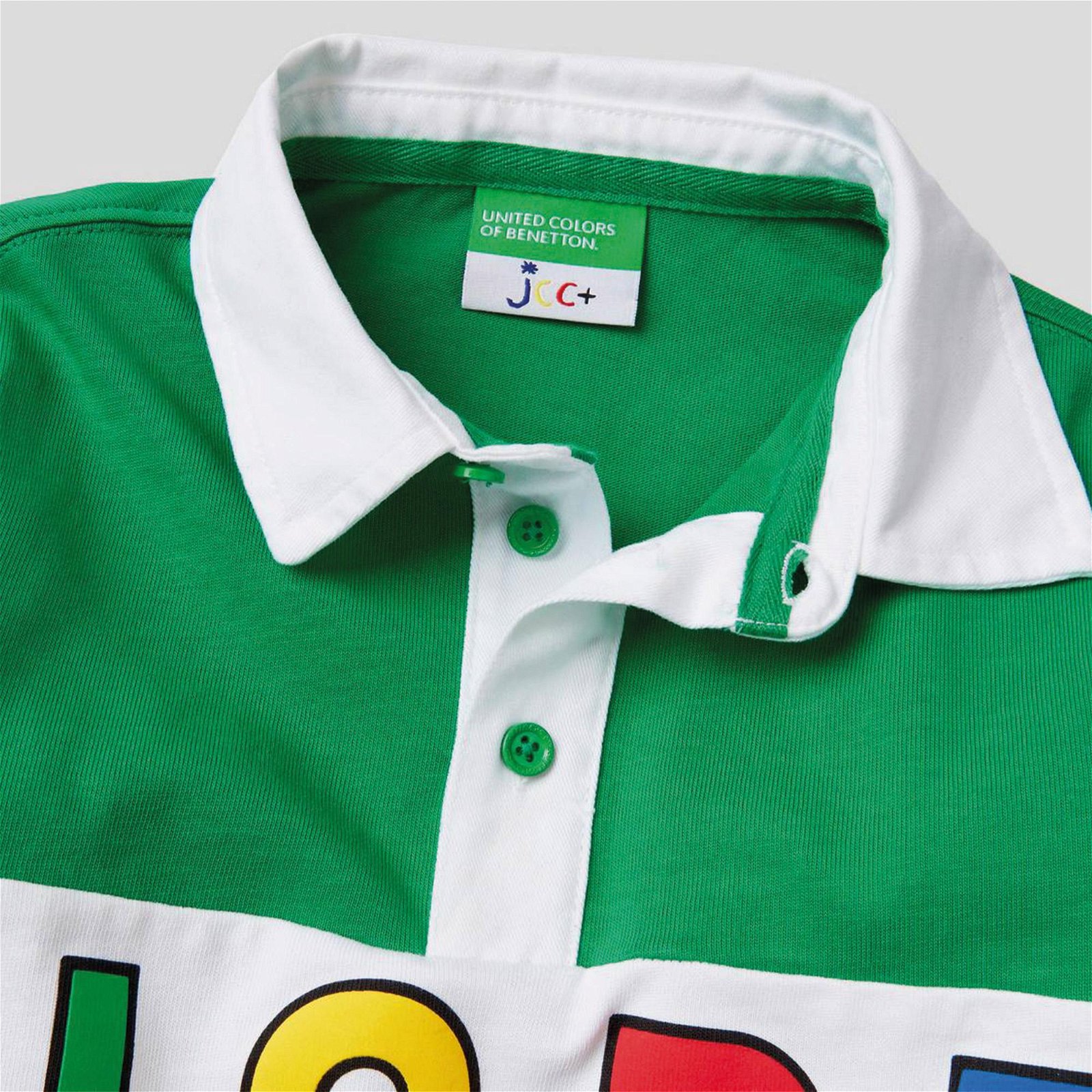 Benetton EJ JCCxUCB Hope Yazı Baskılı Çocuk Renkli Polo T-Shirt
