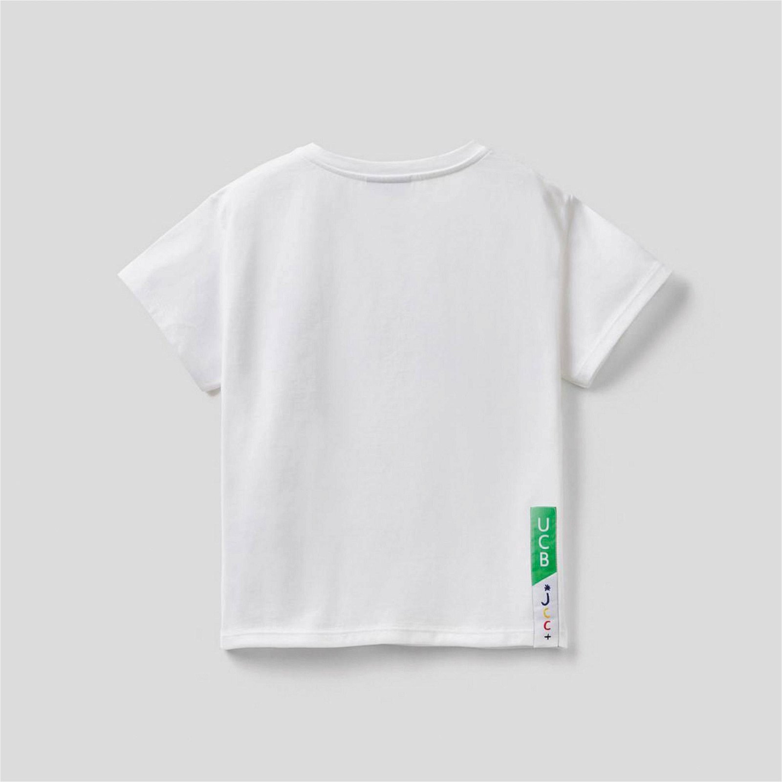Benetton JCCxUCB Grafik Baskılı Çocuk Beyaz T-Shirt