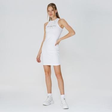  Calvin Klein Seasonal Monogram Kadın Beyaz Elbise
