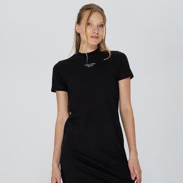  Calvin Klein Stacked Logo Kadın Siyah Elbise
