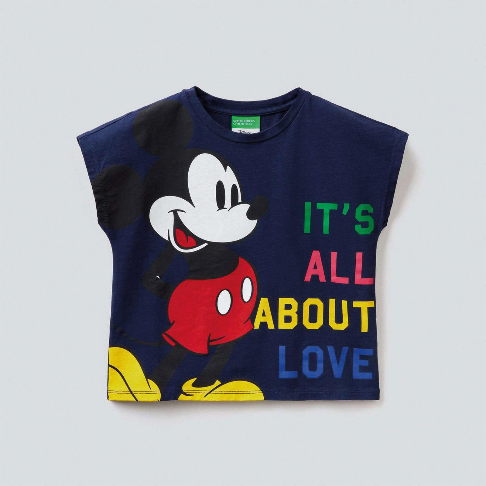 Benetton KJ JCCxUCB Mickey Mouse Çocuk Lacivert T-Shirt