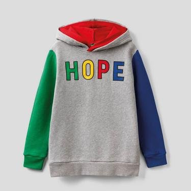  Benetton Hope Baskılı Çocuk Renkli Sweatshirt