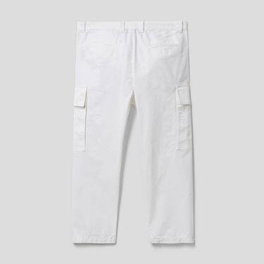  Benetton JCCxUCB Cep Detaylı Kargo Erkek Beyaz Pantolon